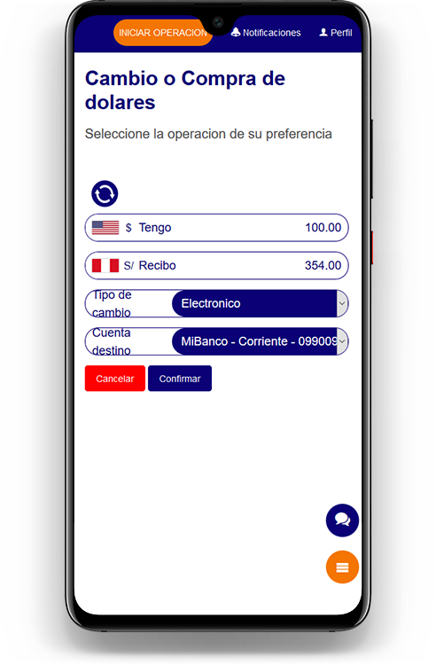Registra tu Operación